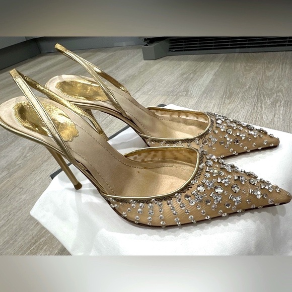 René Caovilla Cinderella Heels w crystal-embellished slingback heels - Picture 3 of 16